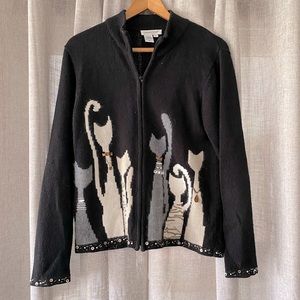 coldwater creek black zip-up jacket